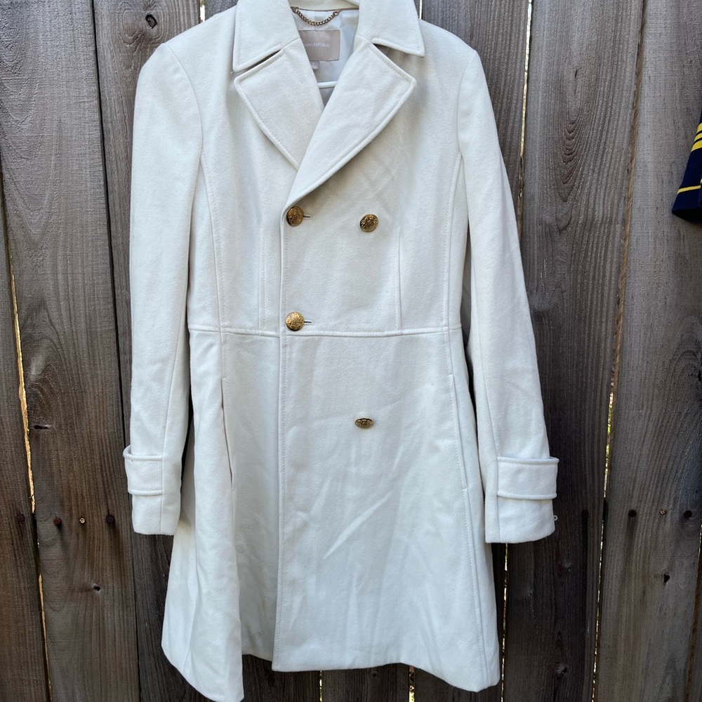 Gently Worn Banana Republic White coat